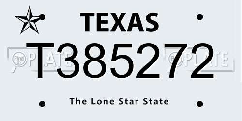 T385272 Texas License Plate