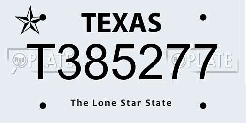 T385277 Texas License Plate
