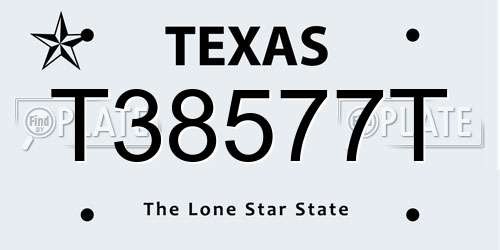 T38577T Texas License Plate