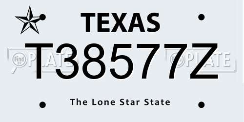 T38577Z Texas License Plate