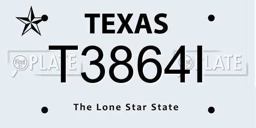 T3864I Texas License Plate