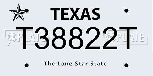 T38822T Texas License Plate
