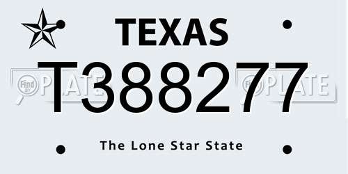 T388277 Texas License Plate