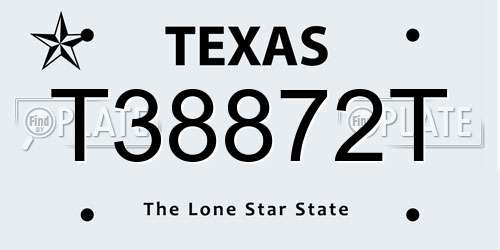 T38872T Texas License Plate