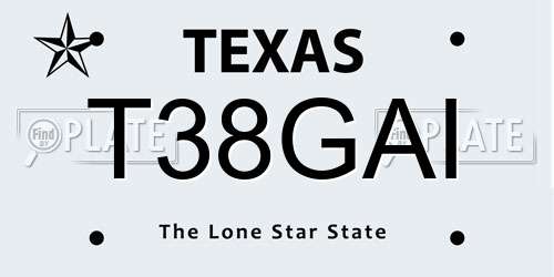 T38GAI Texas License Plate