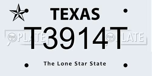 T3914T Texas License Plate