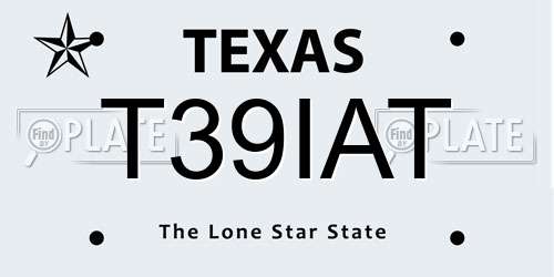 T39IAT Texas License Plate