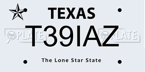 T39IAZ Texas License Plate