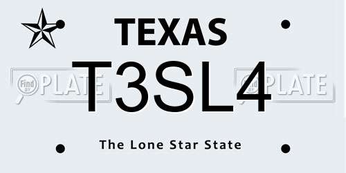 T3SL4 Texas License Plate