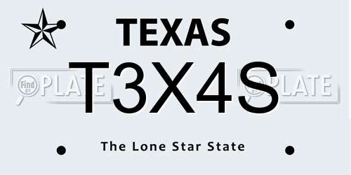 T3X4S Texas License Plate