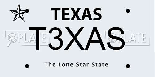 T3XAS Texas License Plate