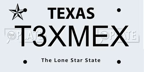T3XMEX Texas License Plate