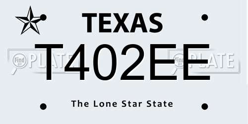 T402EE Texas License Plate