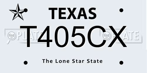 T405CX Texas License Plate