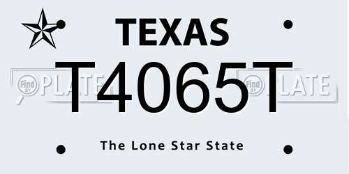 T4065T Texas License Plate