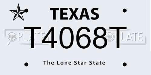 T4068T Texas License Plate