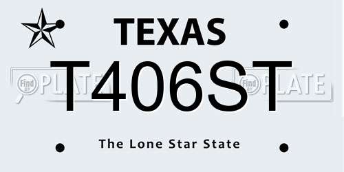 T406ST Texas License Plate