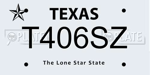 T406SZ Texas License Plate