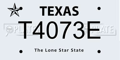 T4073E Texas License Plate