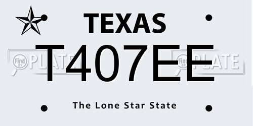 T407EE Texas License Plate