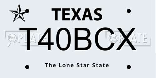 T40BCX Texas License Plate