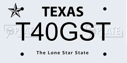 T40GST Texas License Plate
