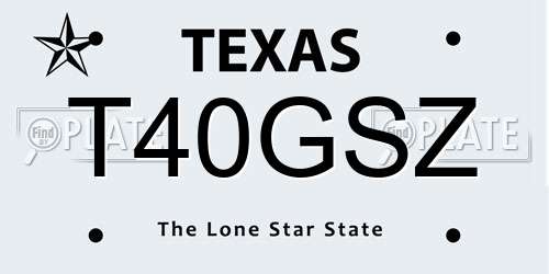 T40GSZ Texas License Plate