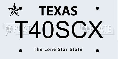 T40SCX Texas License Plate
