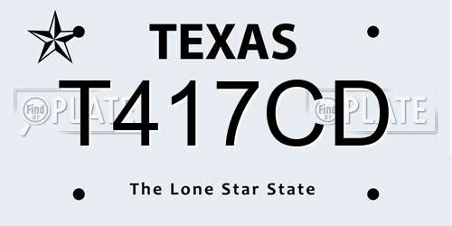T417CD Texas License Plate