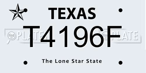 T4196F Texas License Plate