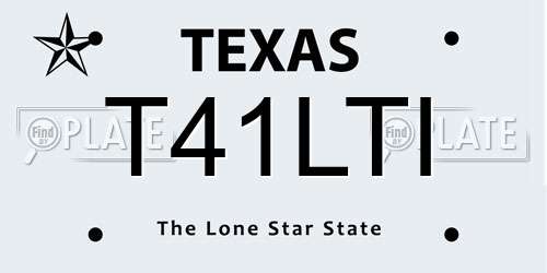 T41LTI Texas License Plate
