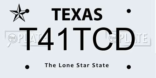 T41TCD Texas License Plate