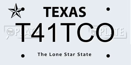 T41TCO Texas License Plate