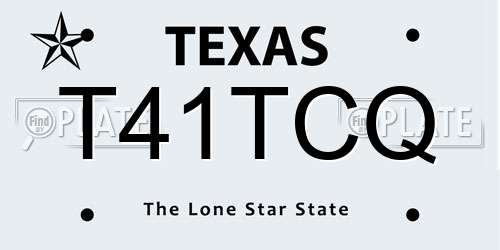 T41TCQ Texas License Plate