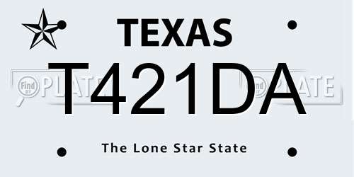 T421DA Texas License Plate