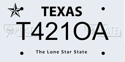 T421OA Texas License Plate