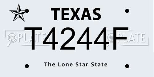 T4244F Texas License Plate