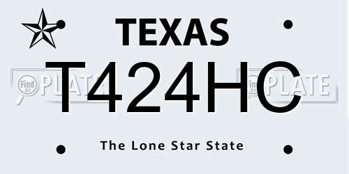T424HC Texas License Plate