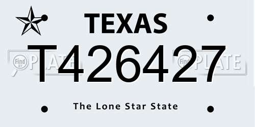 T426427 Texas License Plate