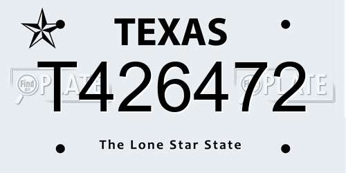 T426472 Texas License Plate