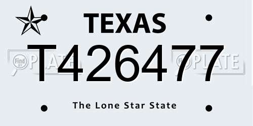 T426477 Texas License Plate