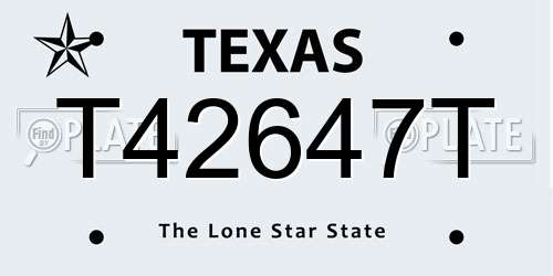T42647T Texas License Plate