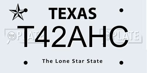 T42AHC Texas License Plate