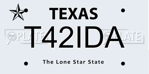 T42IDA Texas License Plate
