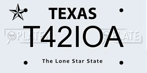 T42IOA Texas License Plate