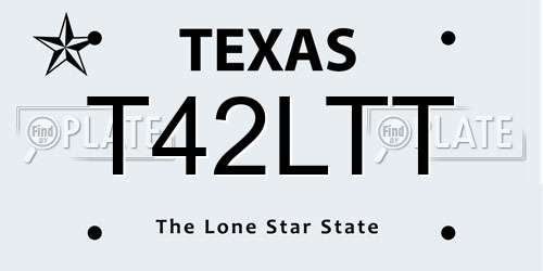 T42LTT Texas License Plate