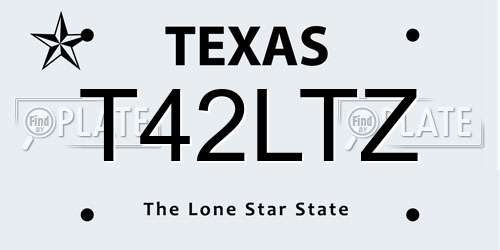 T42LTZ Texas License Plate