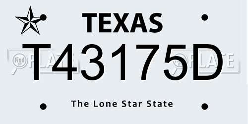 T43175D Texas License Plate