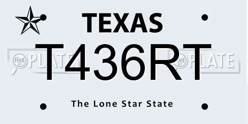 T436RT Texas License Plate