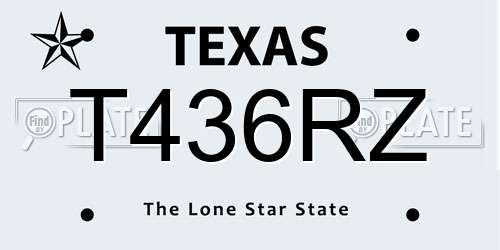 T436RZ Texas License Plate